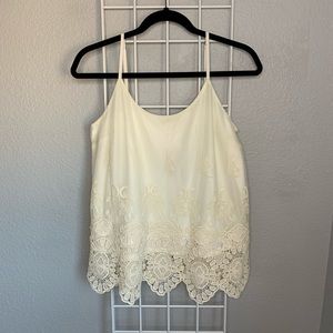 NWT F21 Contemporary Woven Lace Cream/Ivory Cami
